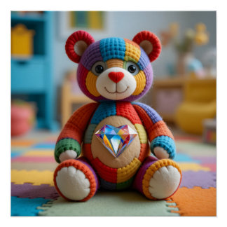 Farbenfroher Teddybär Poster