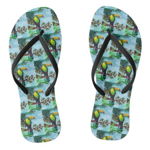 Farbenfroher Toucan Tropenwald Flip Flops