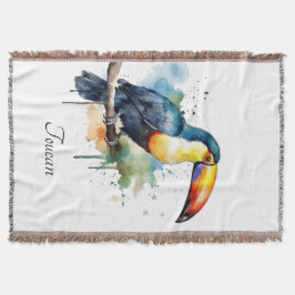 farbenfroher Toukan, der auf einem Ast sitzt Decke