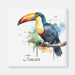 farbenfroher Toukan, der auf einem Ast sitzt Magnet