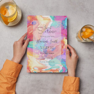 Farbenfroher Traum aus flüssigem Marmor Einladung