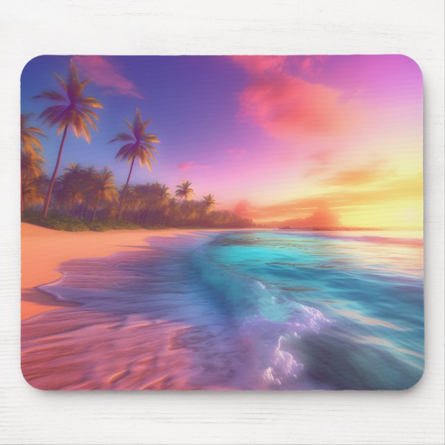 Farbenfroher Traumstrand Mousepad (Vorne)