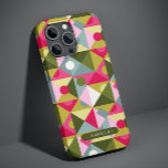 Farbenfroher Trendy Modern Girl Pattern Individuel Case-Mate iPhone 14 Hülle<br><div class="desc">Der Personalisierte Smartphone iPhone Case mit seinem farbenfrohen,  trendigen Design in Rosa,  Grün und Blau zeichnet sich durch ein farbenfrohes geometrisches Muster aus. Der personalisierte Name der Smartphone-iPhone-Box in modernen Schrift-Typografie. Perfekt zum Geburtstag,  Weihnachten,  Muttertag,  Schwester,  beste Freundin und vieles mehr. Entworfen von © Evco Studio www.zazzle.com/store/evcostudio</div>