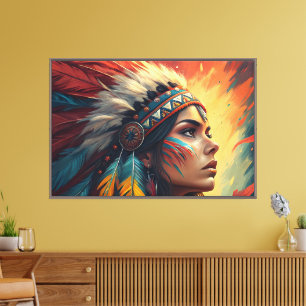 Farbenfroher tribaler Geist Kunstprint Leinwanddruck