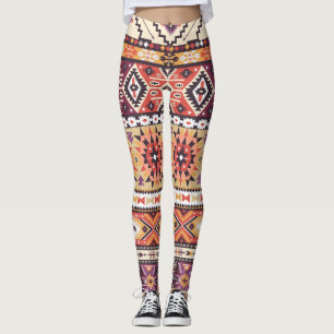 Farbenfroher tribaler Stil, lebendiges nahtloses M Leggings