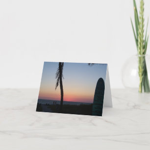 Farbenfroher tropischer Sonnenuntergang auf Dankes Dankeskarte