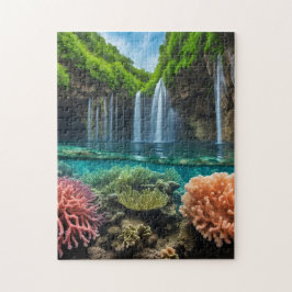 Farbenfroher tropischer Wasserfall