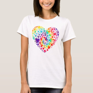 Farbenfroher Tye Dye Stirb Krawatte Herz Valentins T-Shirt