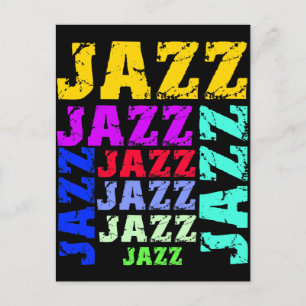 Farbenfroher und cooler Jazz Postkarte