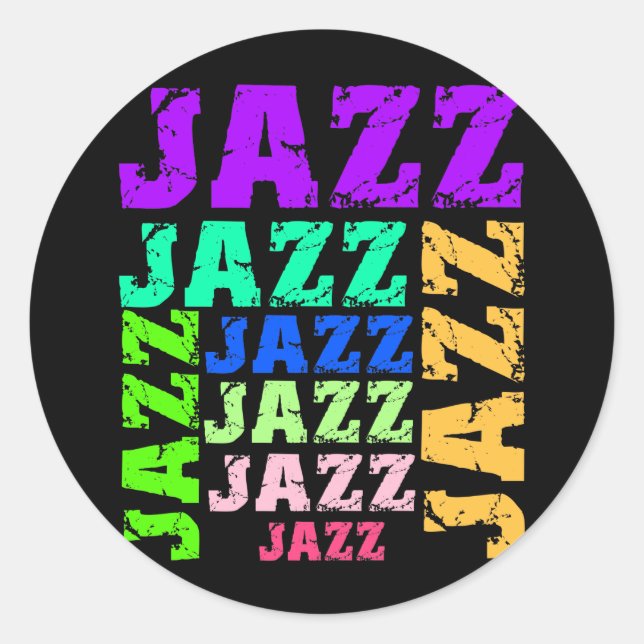 Farbenfroher und cooler Jazz Runder Aufkleber (Vorderseite)