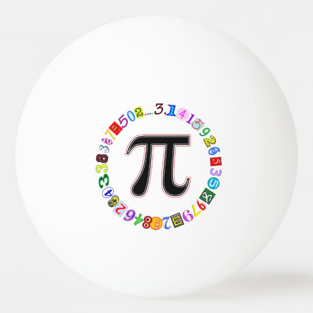 Farbenfroher und lustiger Zirkel der Pi berechnet Tischtennisball (Vorderseite)