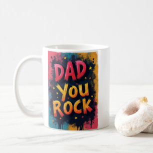 Farbenfroher Vater Rock Fathers Day Vibranly Kaffeetasse