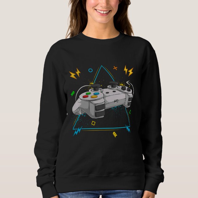 Farbenfroher Videospielcontroller - Joystick - Con Sweatshirt (Vorderseite)