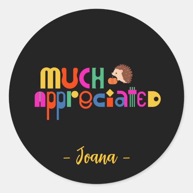 Farbenfroher, viel geschätzter Erntedank Runder Aufkleber (Vorderseite)