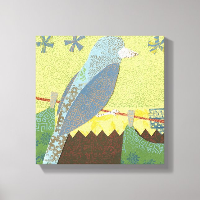 Farbenfroher Vogel auf einem Wirt Leinwanddruck (Vorderseite)