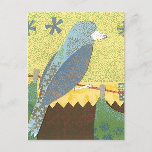 Farbenfroher Vogel auf einem Wirt Postkarte (Vorderseite)
