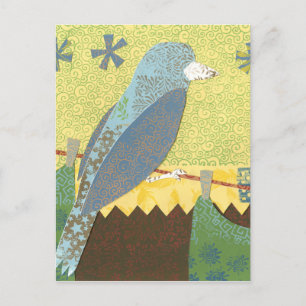 Farbenfroher Vogel auf einem Wirt Postkarte