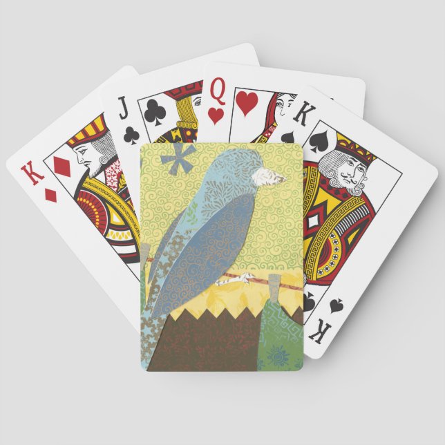 Farbenfroher Vogel auf einem Wirt Spielkarten (Rückseite)