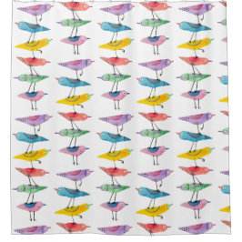 Farbenfroher Vogel Duschvorhang
