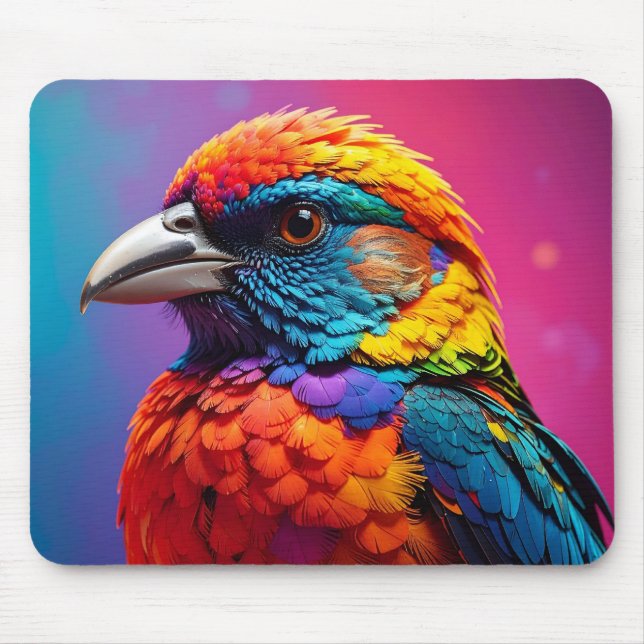 farbenfroher Vogel Mousepad (Vorne)