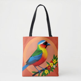 Farbenfroher Vogel unter lebhaften Blume Tasche