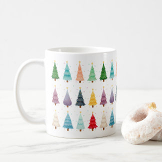 Farbenfroher Wald der Feiertagsfreude Kaffeetasse