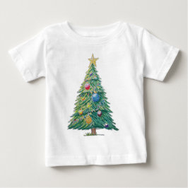 Farbenfroher Weihnachtsbaum Baby T-shirt