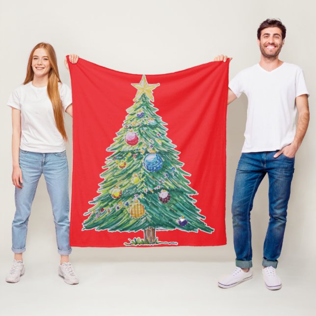 Farbenfroher Weihnachtsbaum Fleecedecke (Beispiel)