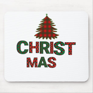 Farbenfroher Weihnachtsbaum Mousepad