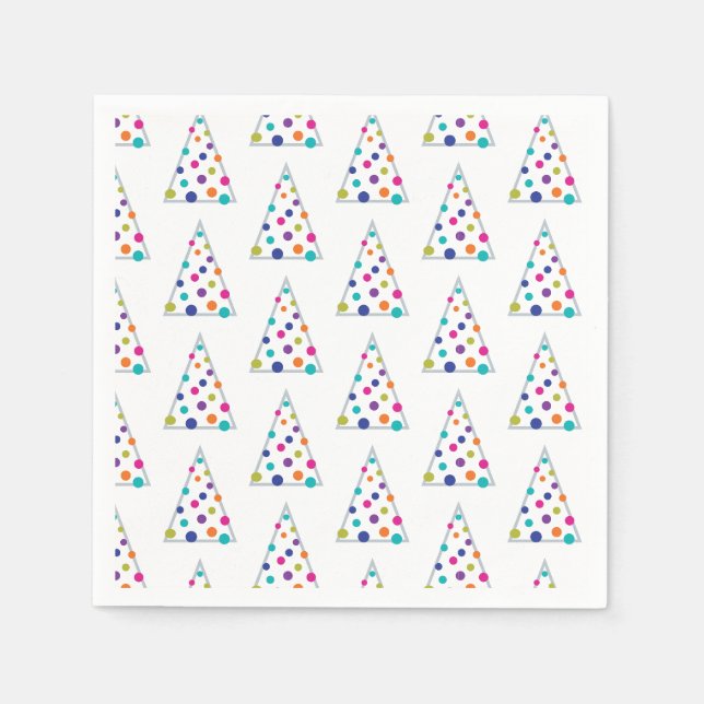 Farbenfroher Weihnachtsbaum Serviette (Vorderseite)
