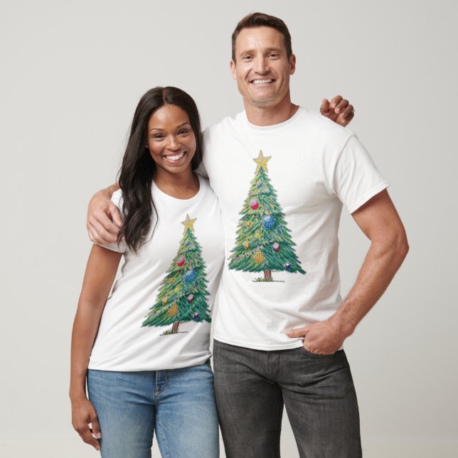 Farbenfroher Weihnachtsbaum T-Shirt (Unisex)