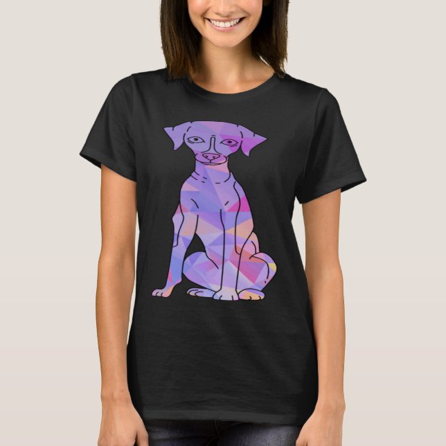 Farbenfroher Whippet T-Shirt (Vorderseite)