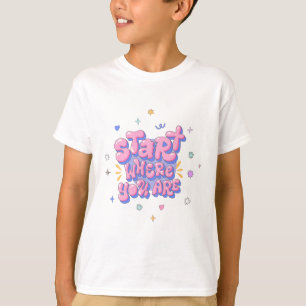 Farbenfroher Zitat-Text in Blasenlettern T-Shirt