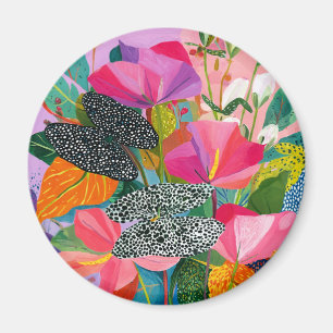 Farbenfrohes abstraktes Blumenmuster Magnet