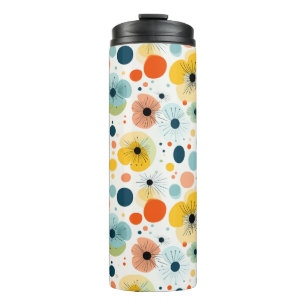 Farbenfrohes abstraktes Blumenmuster-Thermobecher Thermosbecher