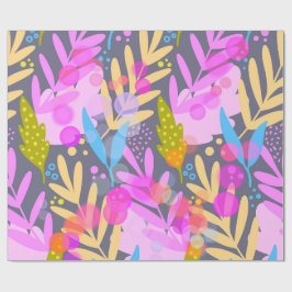 Farbenfrohes abstraktes botanisches Muster-Wrap-Pa Geschenkpapier