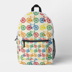 Farbenfrohes abstraktes Fahrradmuster-Design Bedruckter Rucksack