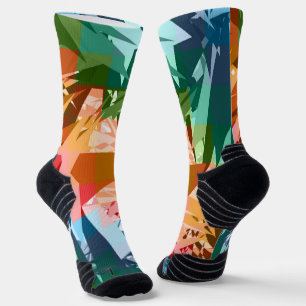 Farbenfrohes abstraktes geometrisches Chaos nahtlo Socken