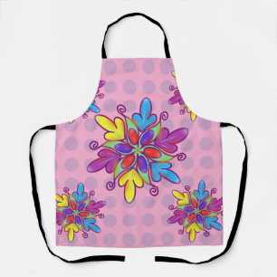 Farbenfrohes abstraktes Kaleidoskop-Blumenmuster Schürze