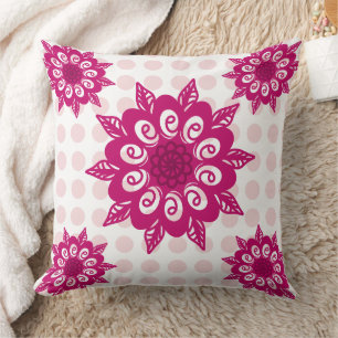 Farbenfrohes abstraktes Kaleidoskop-Blumenmuster T Kissen