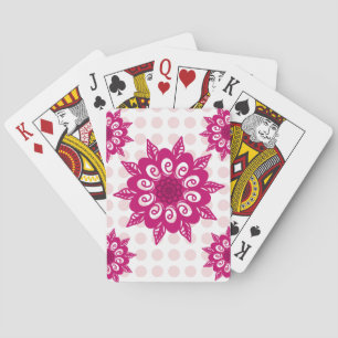 Farbenfrohes abstraktes Kaleidoskop-Blumenmuster T Spielkarten
