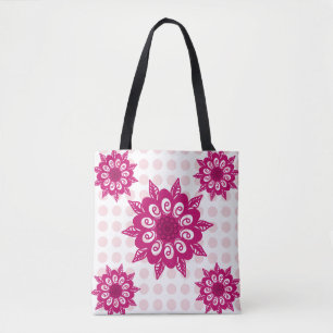 Farbenfrohes abstraktes Kaleidoskop-Blumenmuster T Tasche