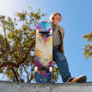 Farbenfrohes abstraktes modernes Liebesherz Skateboard