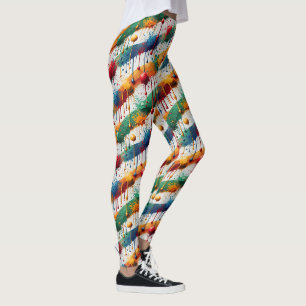 Farbenfrohes abstraktes Muster mit Farbklecksen Leggings
