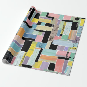 Farbenfrohes abstraktes Patchwork-Muster (2) Geschenkpapier