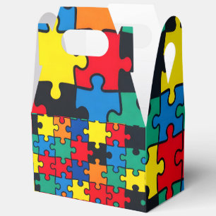 Farbenfrohes abstraktes Puzzle-Teil-Muster nahtlos Geschenkschachtel