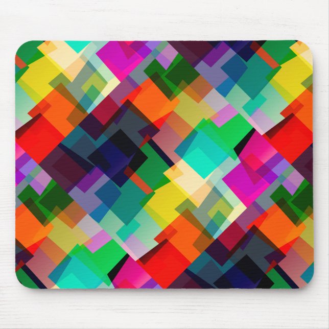 Farbenfrohes abstraktes Quadratmuster Mousepad (Vorne)
