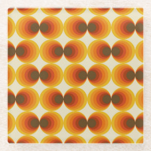 Farbenfrohes abstraktes Retro-Geometrie-Muster Glasuntersetzer