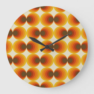 Farbenfrohes abstraktes Retro-Geometrie-Muster Große Wanduhr