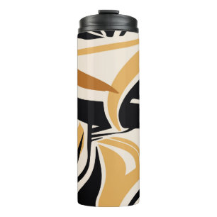 Farbenfrohes abstraktes Wellenmuster auf Beige. Vi Thermosbecher